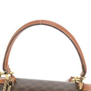 Celine Macadam Brown Handbag Bag Crossbody Shoulder Leather